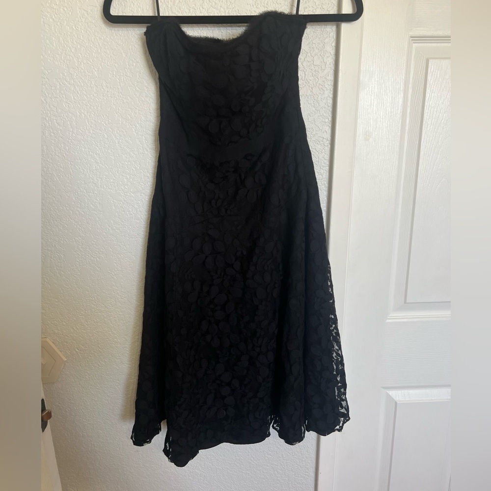 Rachel Roy Elegant Black Lace Strapless Dress